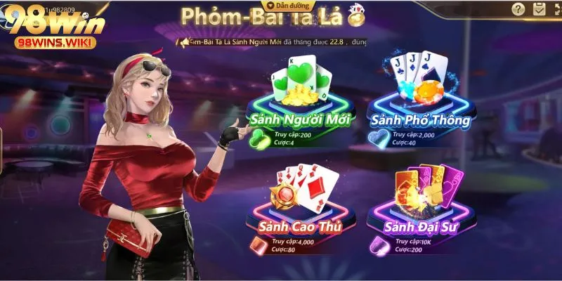 Game bài phỏm tá lả 98Win được người chơi yêu thích