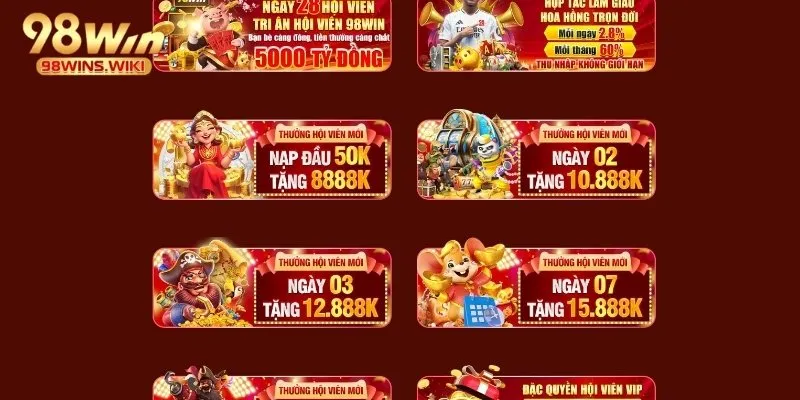 Vô vàn khuyến mãi hot dành cho những người mới đăng ký 98Win